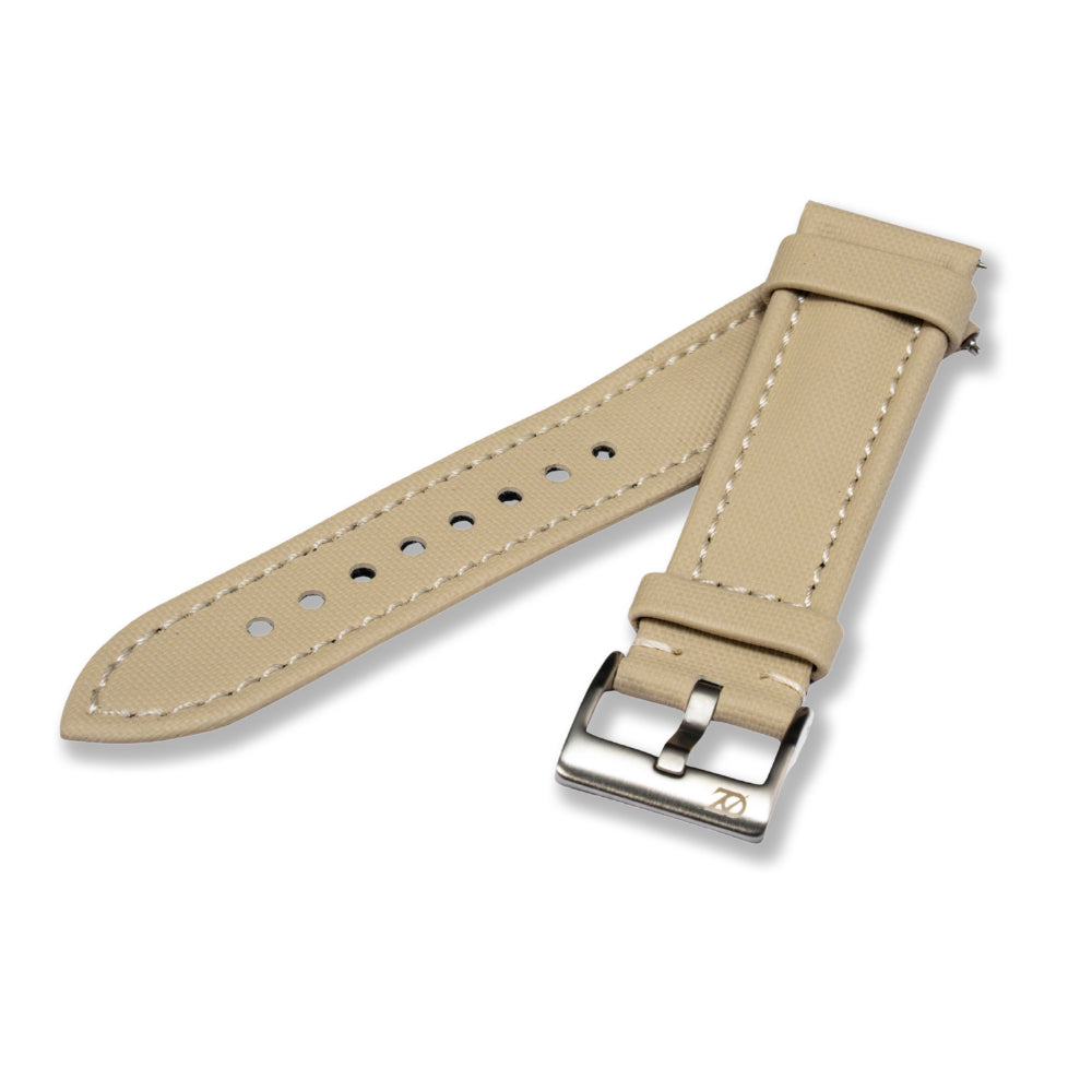 Zeyron 22mm Premium Sand Beige Sailcloth Watch Strap