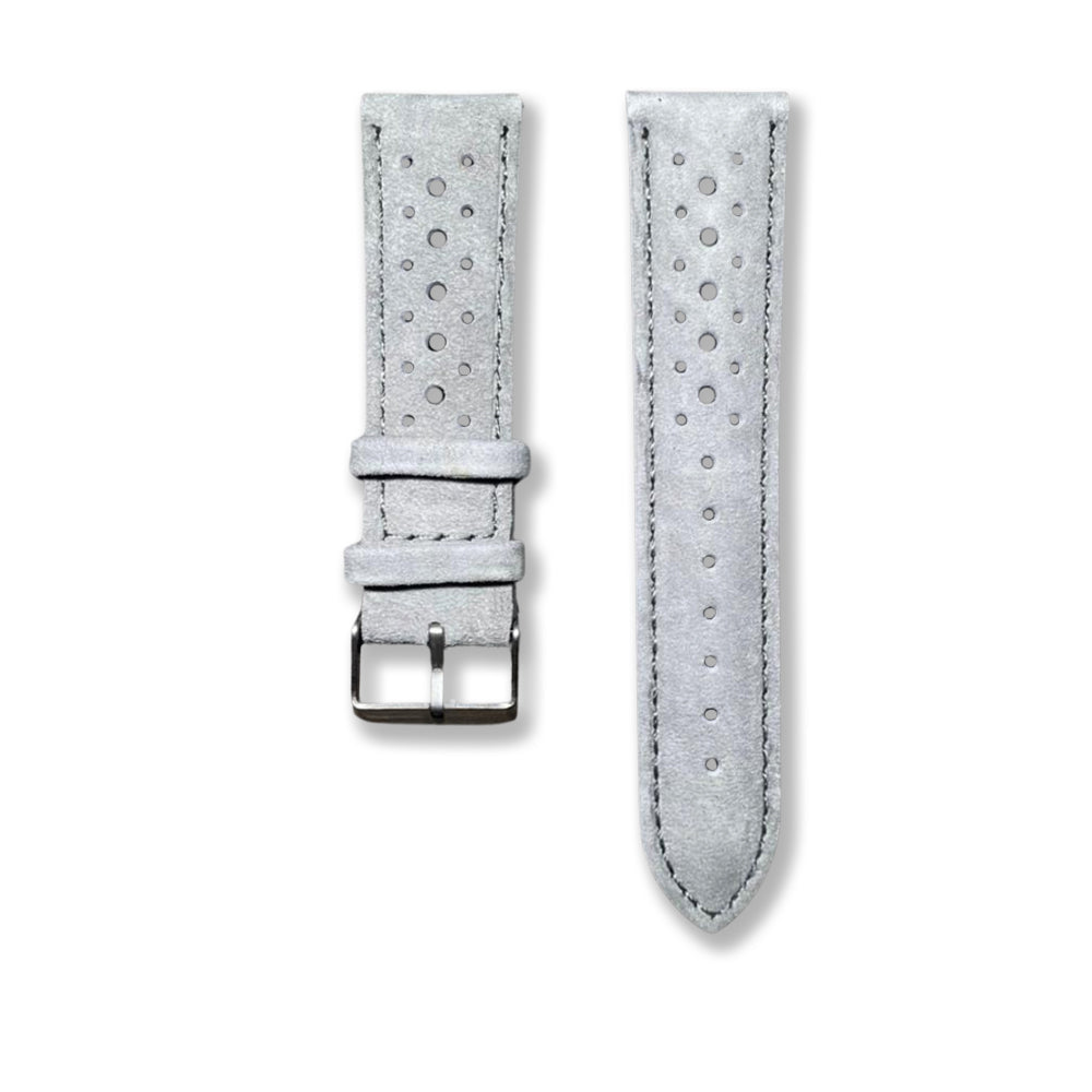 Cavern Perforated Suede Grey 22mm Leather Strap