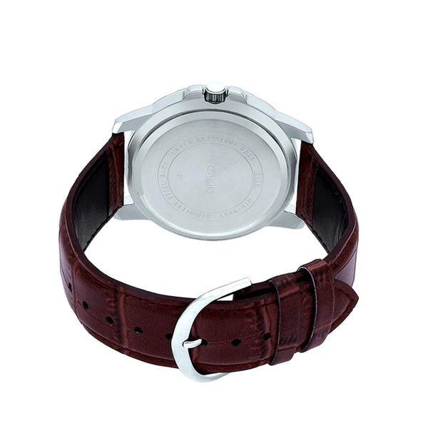 Casio General Silver Dial Brown Leather Men's Watch | MTP-VD01L-7CVUDF