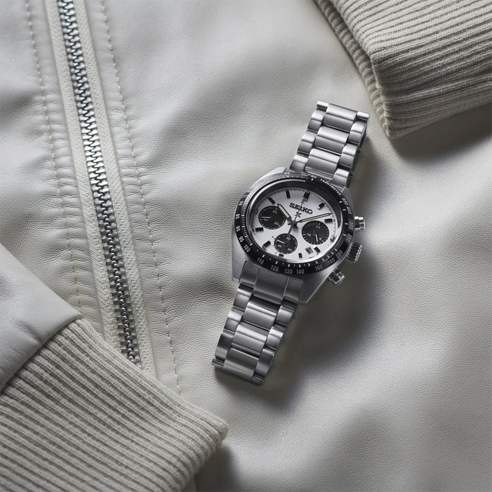 Seiko Prospex Speedtimer "Youngtimer' White  Solar Chronograph Watch SSC961P1