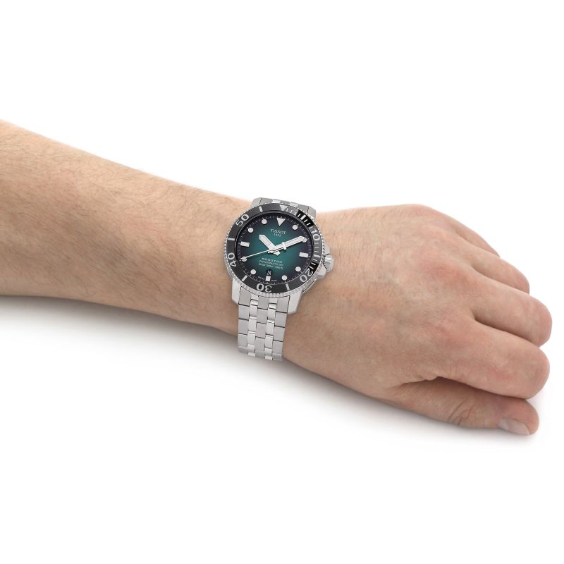 Tissot Sea-star 1000 Powermatic 80 Green Men's Watch| 1204071109101
