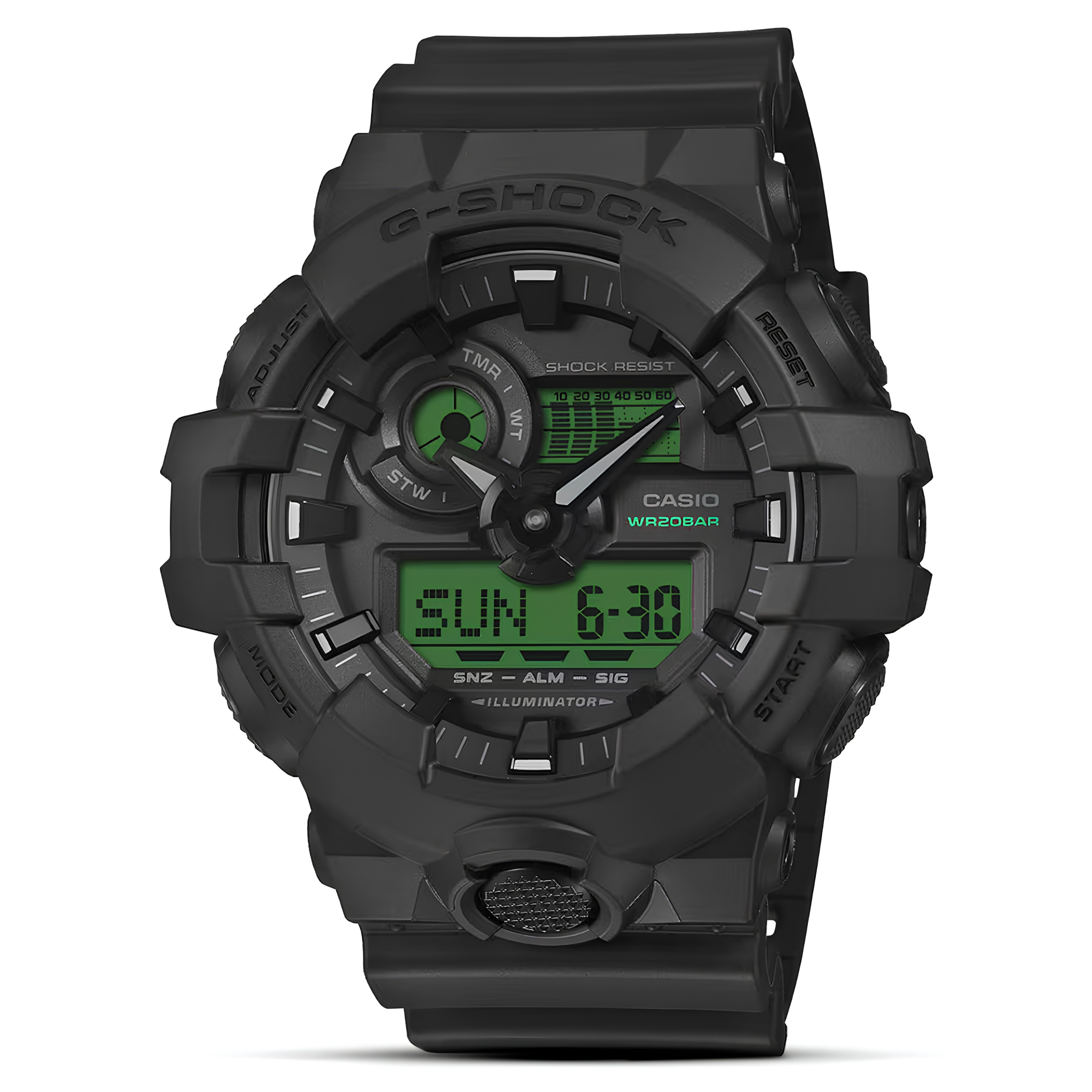 CASIO G-SHOCK ANALOGUE DIGITAL STRAP GREEN DIAL WATCH | GA-700BEG-1ADR