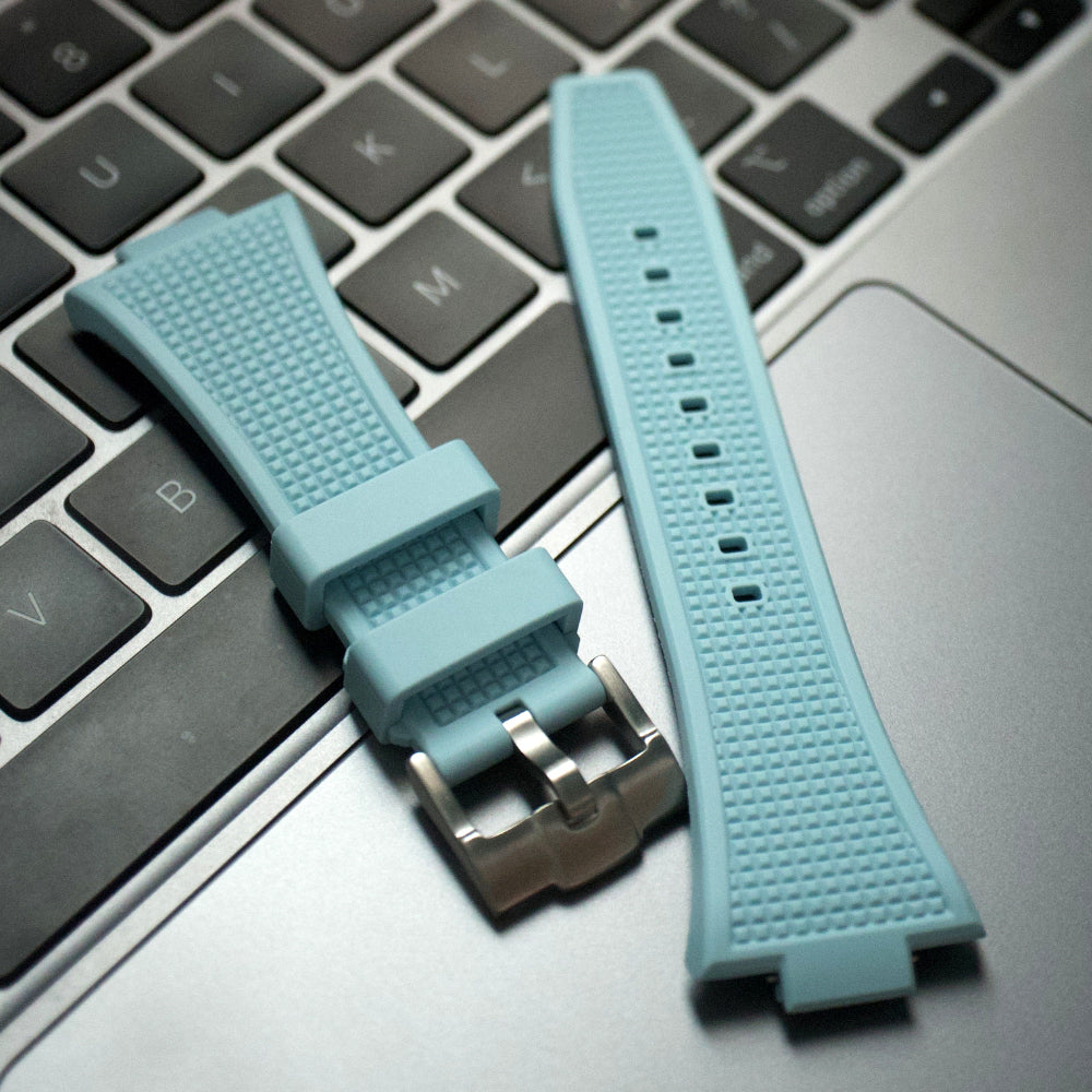 12mm Ice Blue Silicon Strap for Tissot PRX Powermatic 35mm/40mm