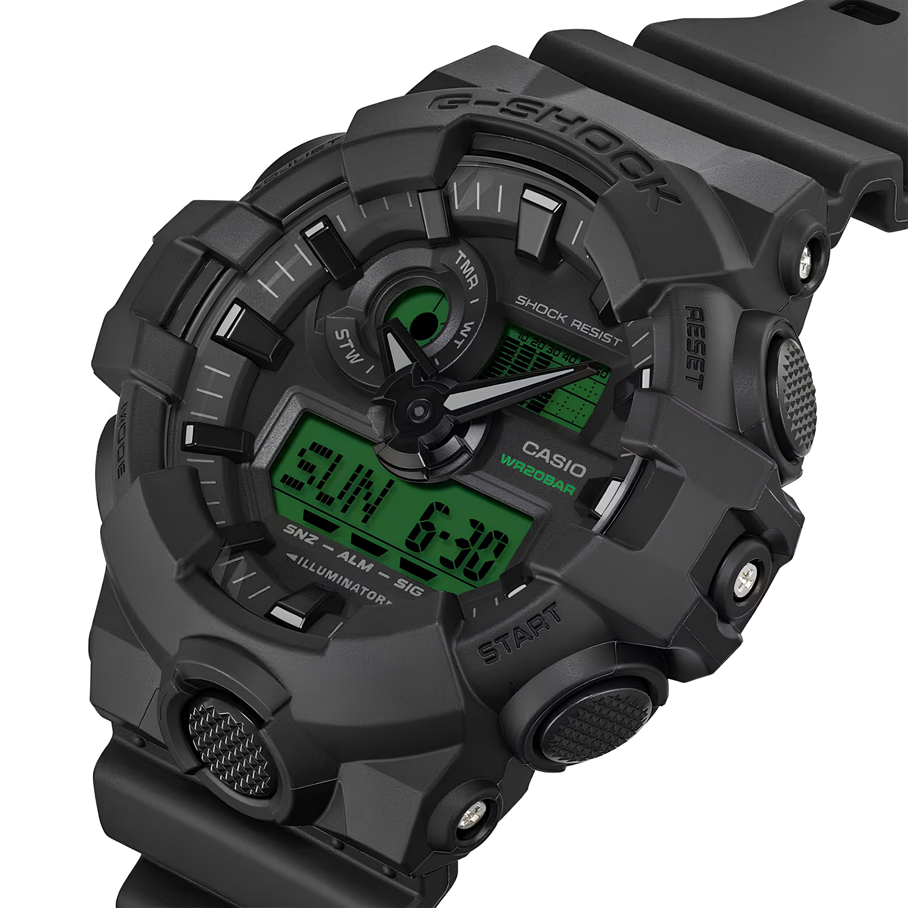 CASIO G-SHOCK ANALOGUE DIGITAL STRAP GREEN DIAL WATCH | GA-700BEG-1ADR