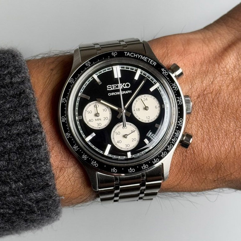 Seiko Essentials Chronograph Black Dial Men's Watch | SSB479P1