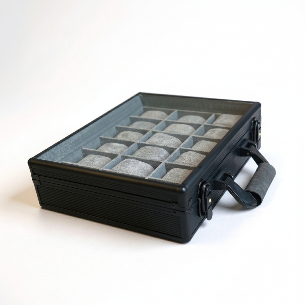 18 Slots Premium Black Watch Case with Handle-Stylish & Secure Storage