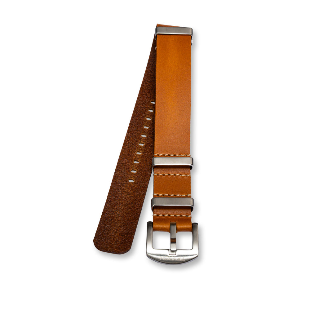 Zeyron Light Brown Cowhide Leather Nato Strap