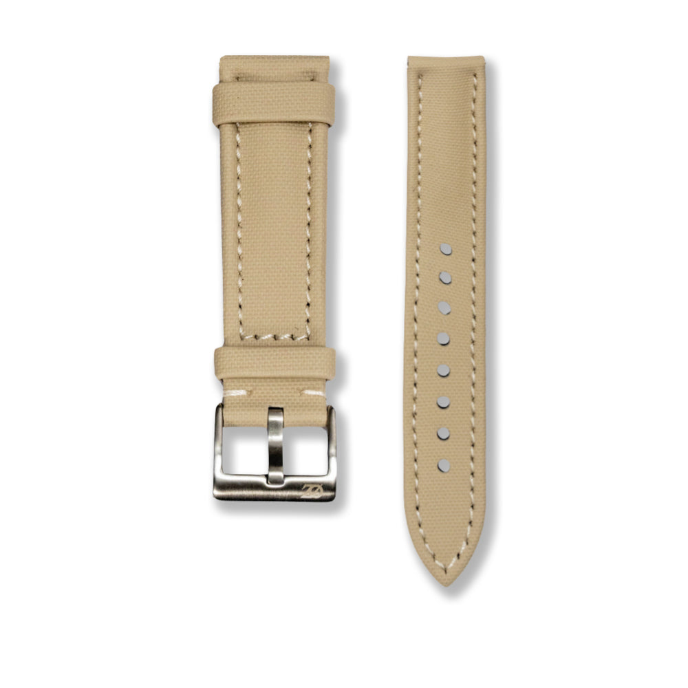Zeyron 22mm Premium Sand Beige Sailcloth Watch Strap