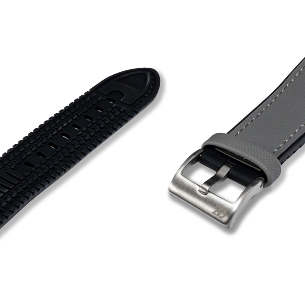 Zeyron 22mm Grey Premium Sailcloth Watch Strap