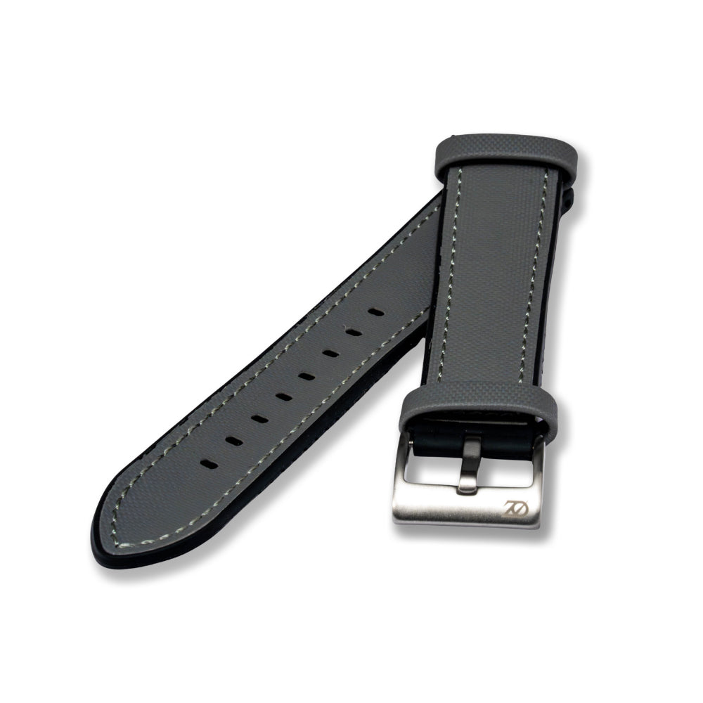 Zeyron 22mm Grey Premium Sailcloth Watch Strap