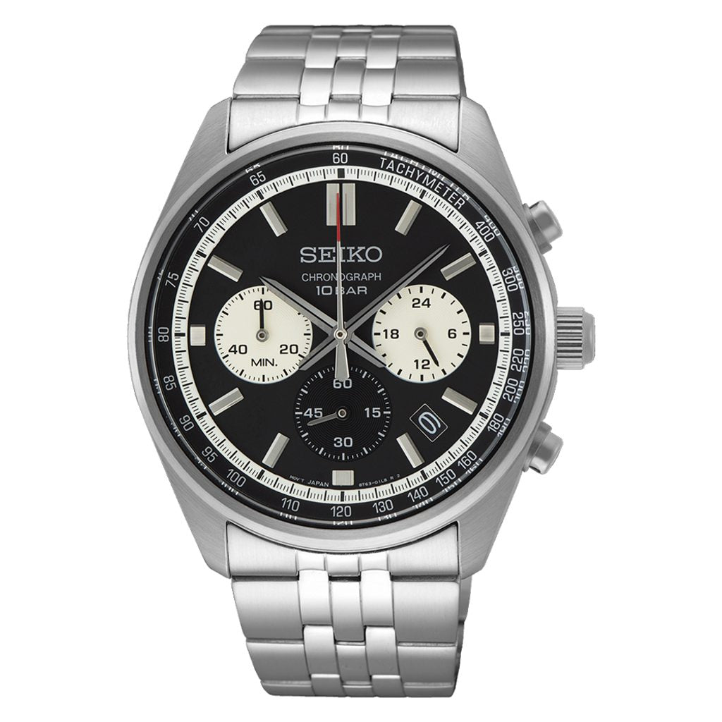 SEIKO Chronograph Quartz Black Dial Men's Watch| SSB429P1