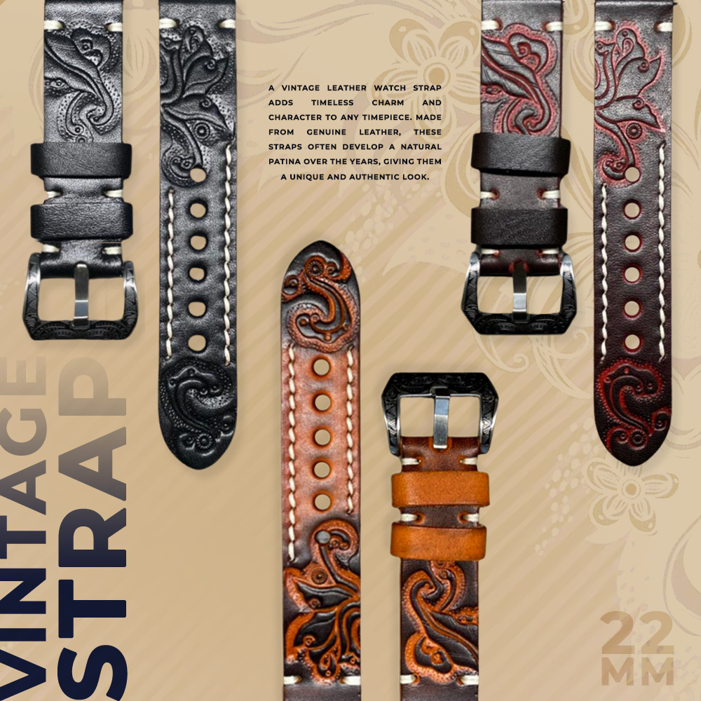 Cavern Vintage Tan Brown 22mm Leather Strap