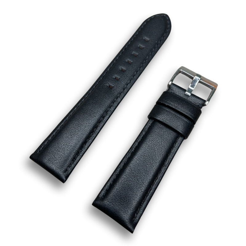 Wojue 26mm Plain Black Leather Strap | 2100000293204