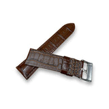 Wojue Crocodile Textured Brown Leather Strap