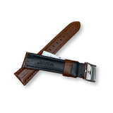 Wojue Snake Textured Brown Leather Strap