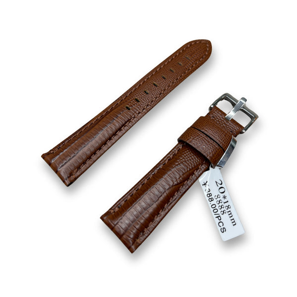 Wojue Snake Textured Brown Leather Strap