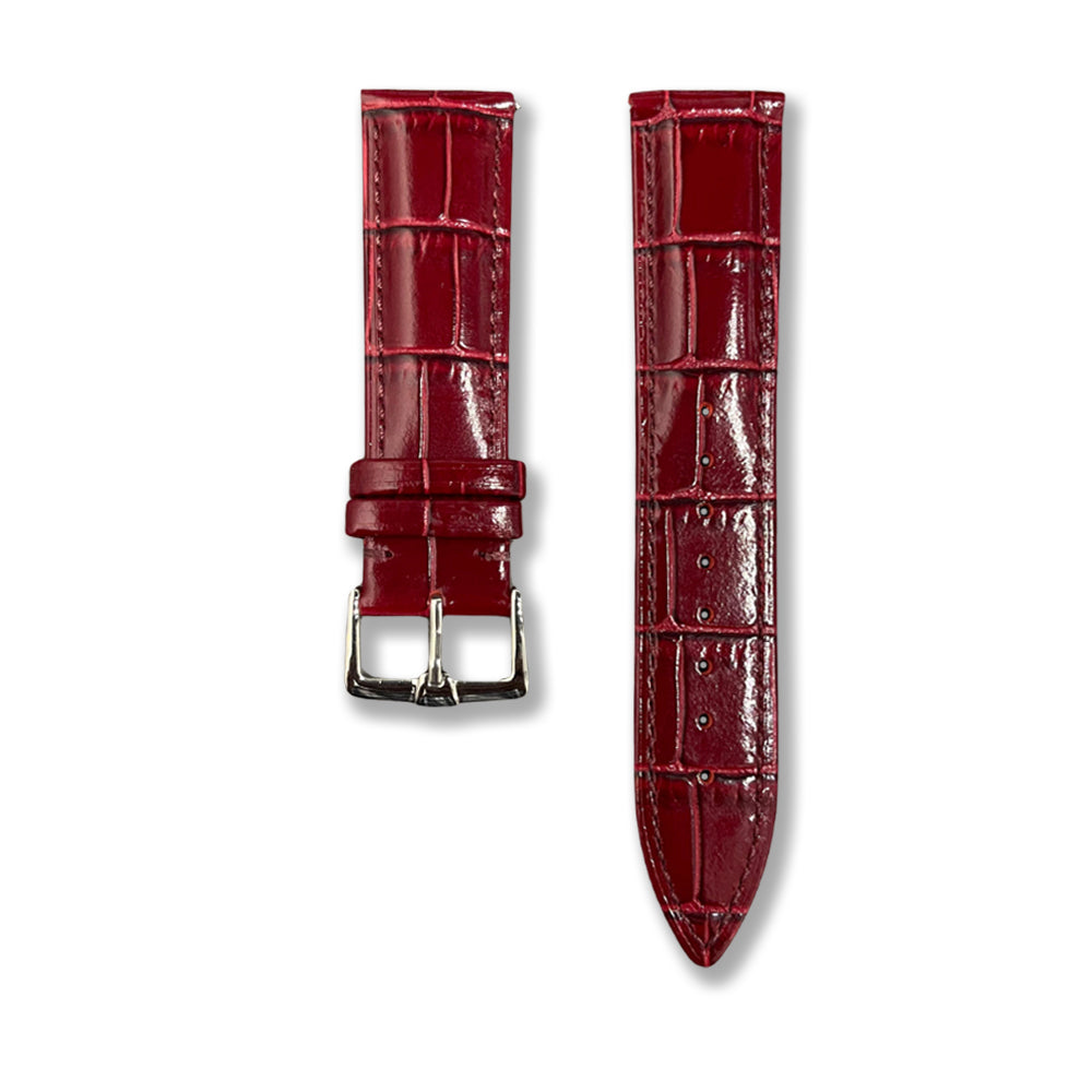 Cavern 22mm Glossy Red Leather Strap
