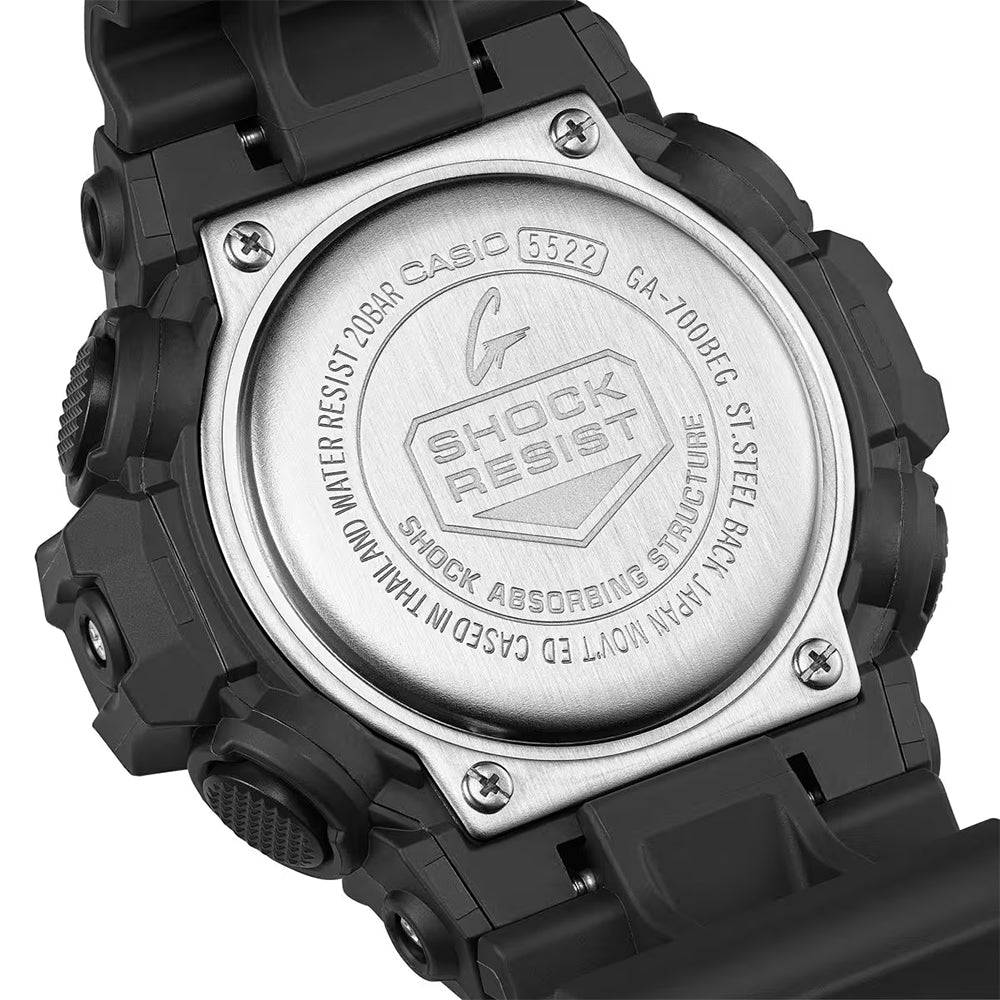 CASIO G-SHOCK ANALOGUE DIGITAL STRAP GREEN DIAL WATCH | GA-700BEG-1ADR