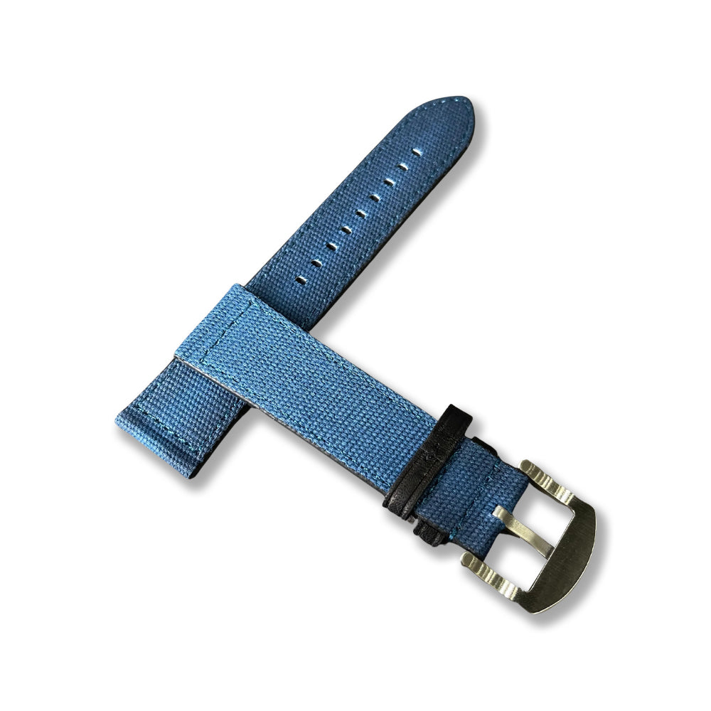 CAVERN 22MM Blue Nylon Texture Vegan Leather Strap| Time Access