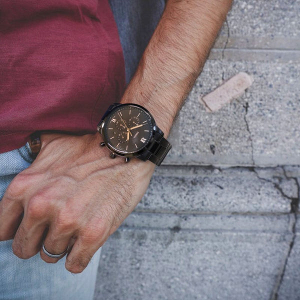 Fossil Neutra Chronograph Black Steel Men's Watch| FS5525