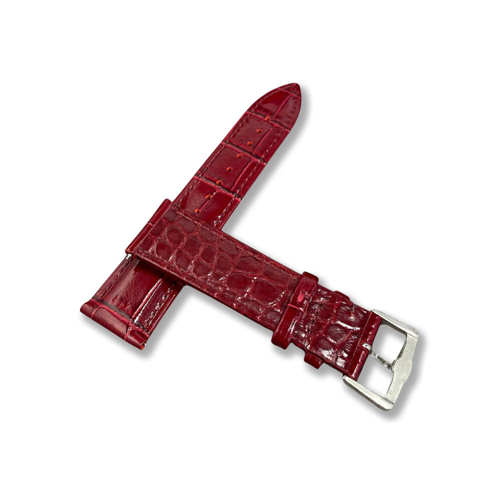 Cavern 22mm Glossy Red Leather Strap