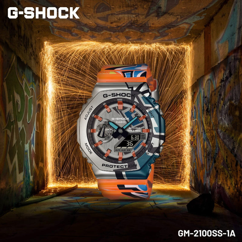 Casio G-Shock "Street Spirit" Orange Strap Mens Watch | GM-2100SS-1ADR