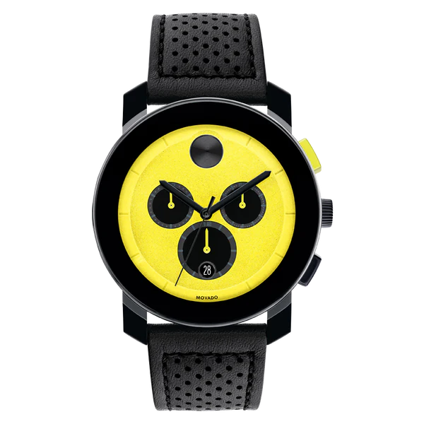 Movado Bold Chronograph Quartz Yellow Dial Watch 3600766