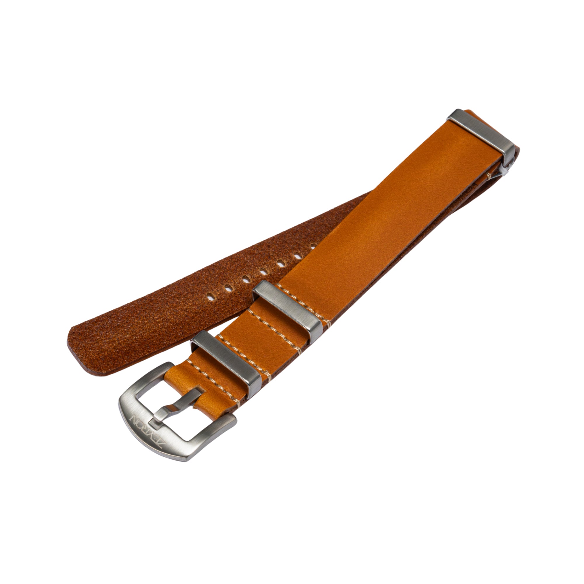 Zeyron Light Brown Cowhide Leather Nato Strap