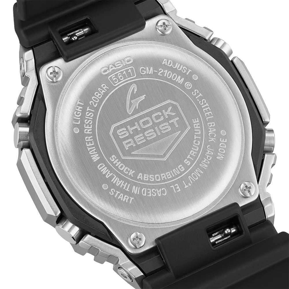 CASIO G-SHOCK ANALOGUE DIGITAL BLACK RESIN STRAP WATCH | GM-2100M-1ADR