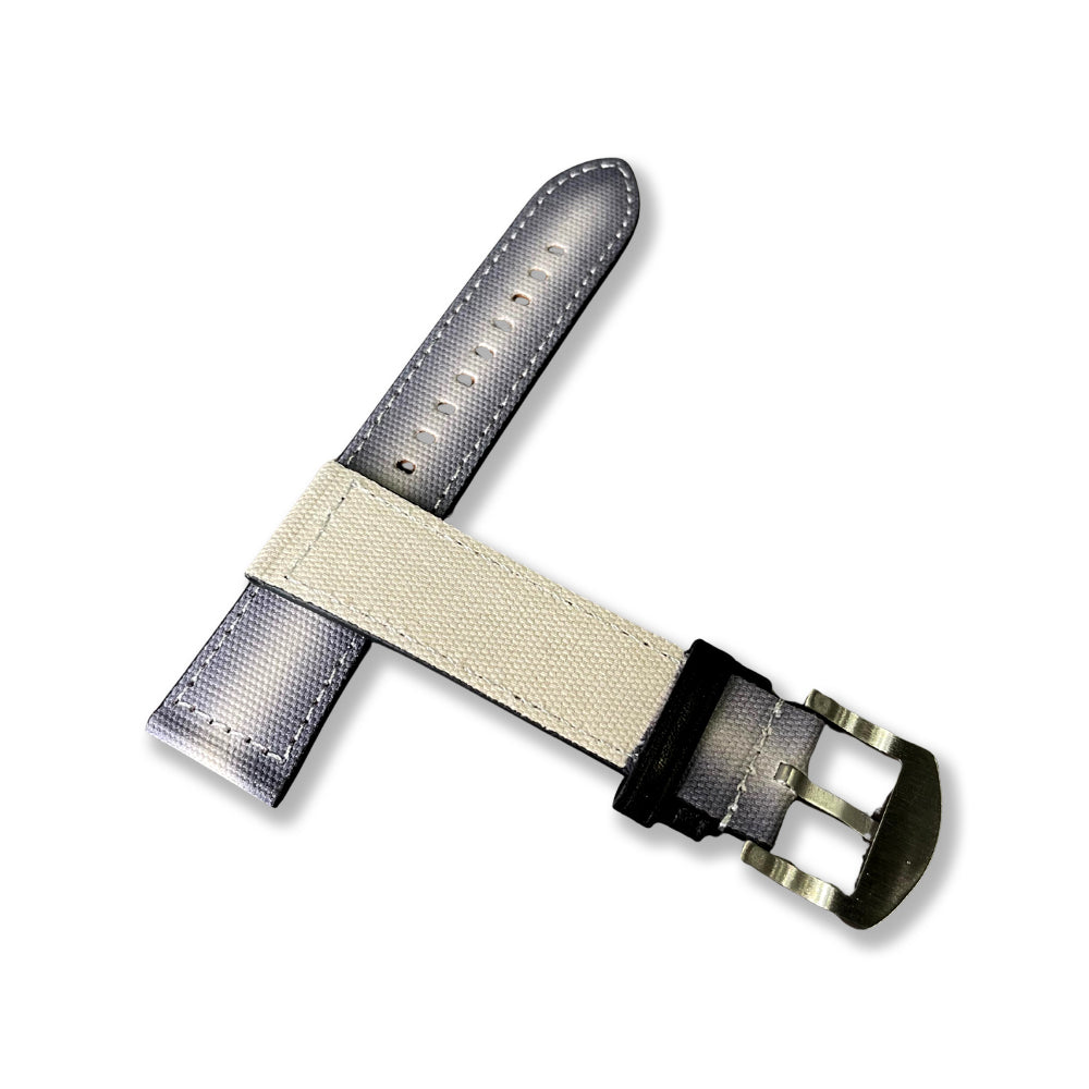 CAVERN 22MM Grey Gradient Leather Nylon Strap| Time Access