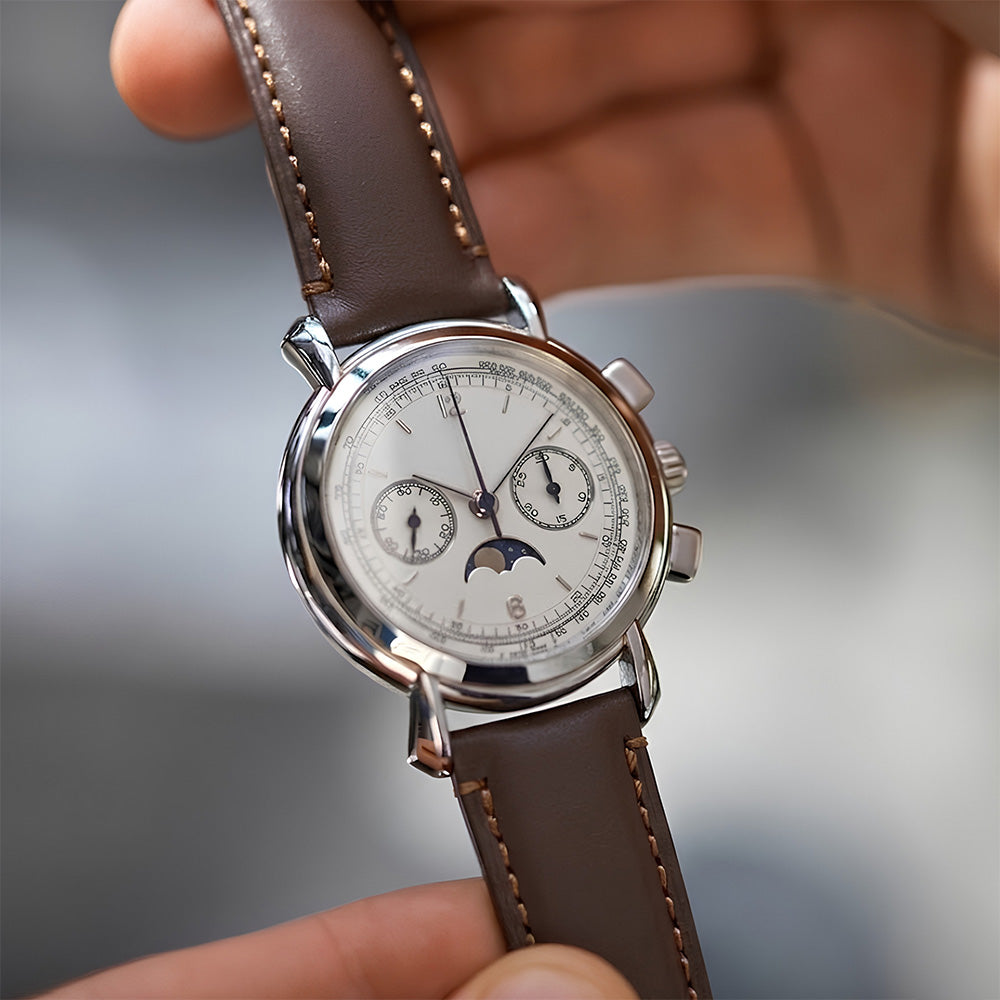 Cavern 20MM/22MM Plain Dark Brown Leather Strap