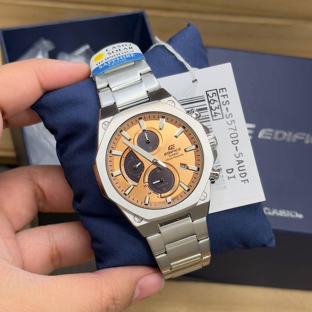 CASIO EDIFICE Chronograph Light Orange Dial Men's Watch | EFS-S570D-5AUDF