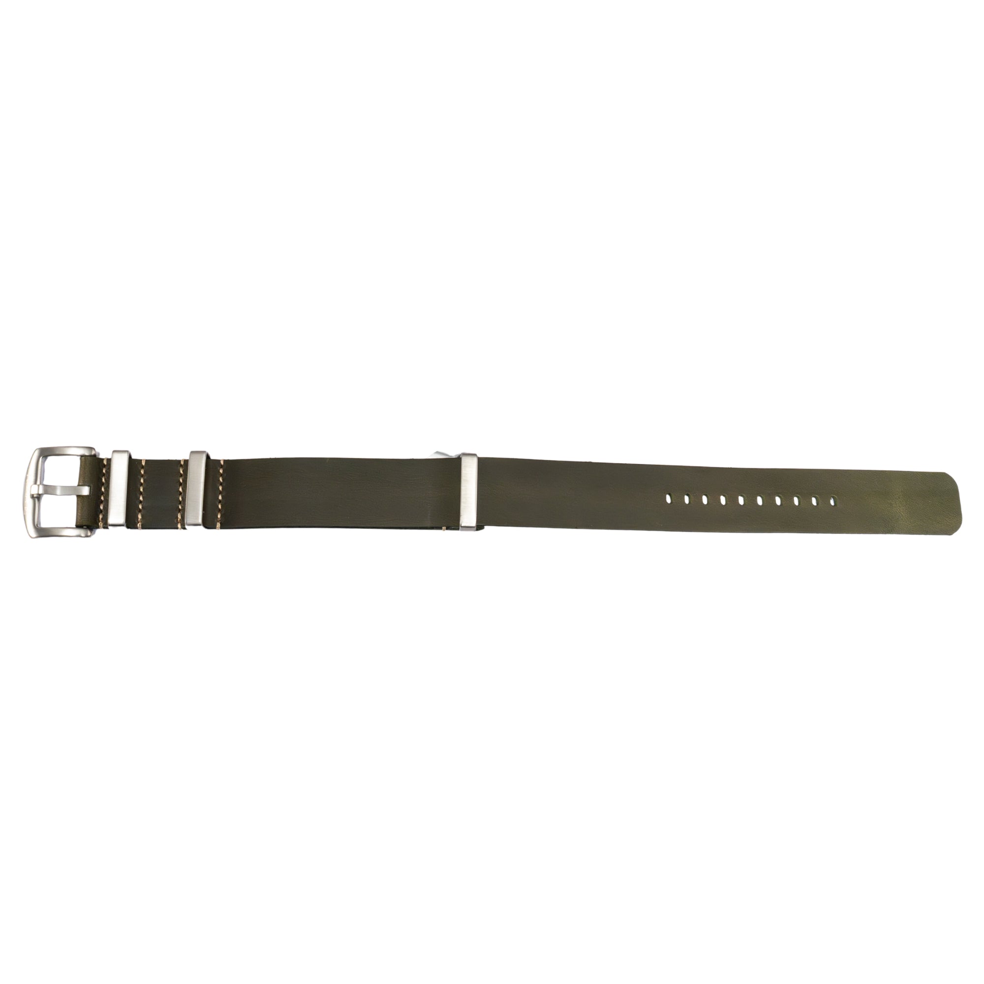 Zeyron Olive Green Cowhide Leather Nato Strap