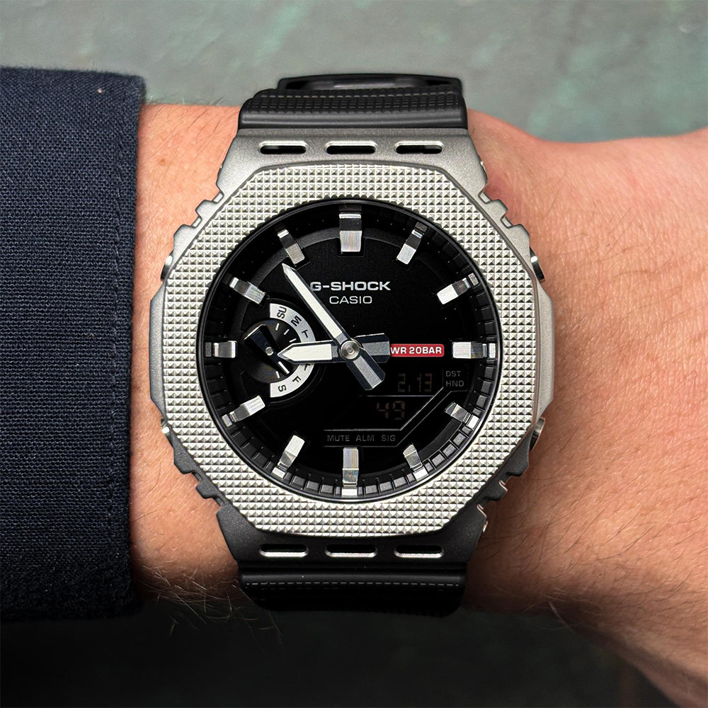 CASIO G-SHOCK ANALOGUE DIGITAL BLACK RESIN STRAP WATCH | GM-2100M-1ADR