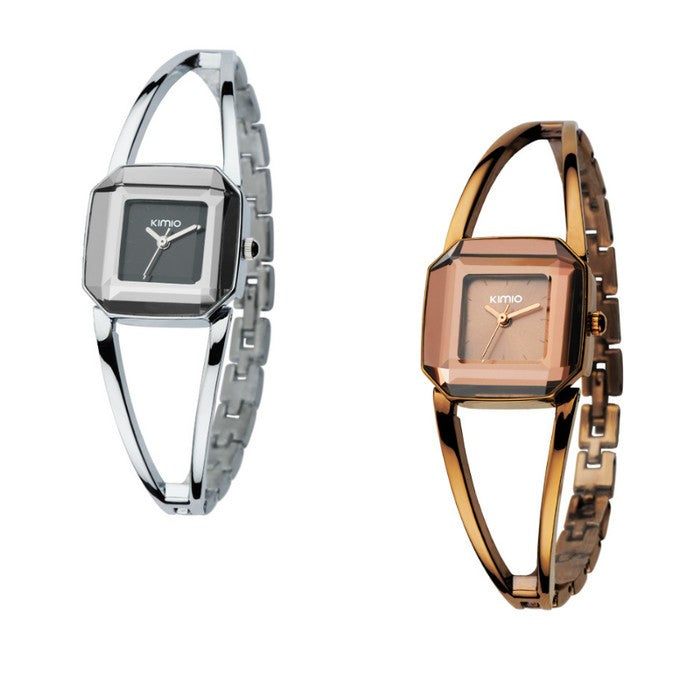 Kimio KIMIO Hollow Square Brown Dial Ladies Watch | K463L-C07