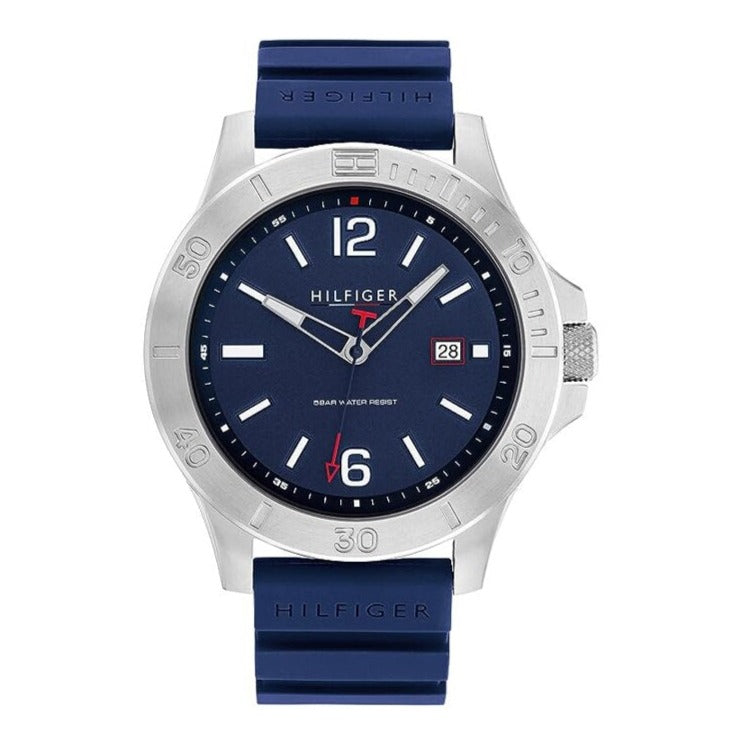 Tommy Hilfiger Ryan Blue Dial Silicon Strap Watch| TH1791991