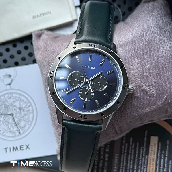 Timex Multifunction Blue Dial Leather Men's Watch| TWEG135SMU01