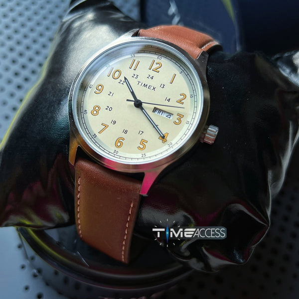 Timex Analogue Beige Dial Brown Strap Men's Watch| TWTG65SMU13