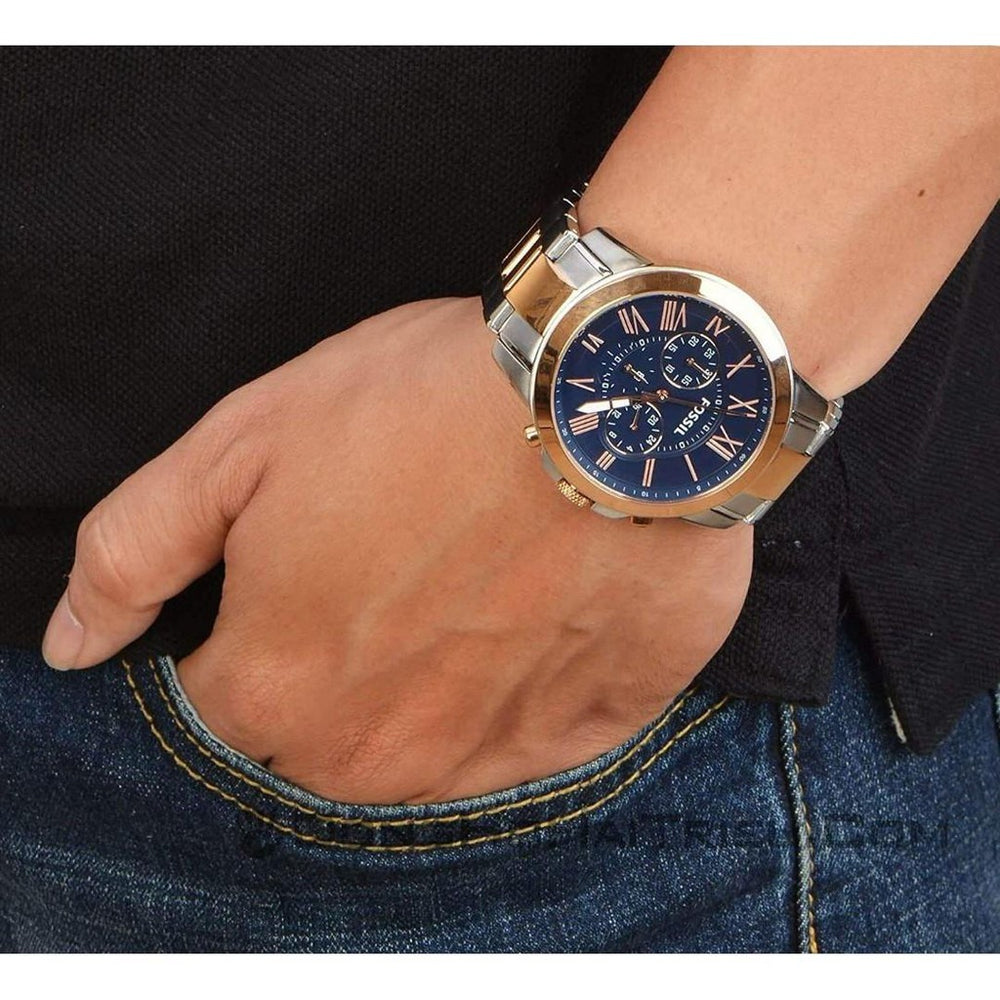 値下げ】Fossil フォッシル GRANT グラント ネイビー FS5024 値下げ】Fossil フォッシル GRANT グラント ネイビー FS5024