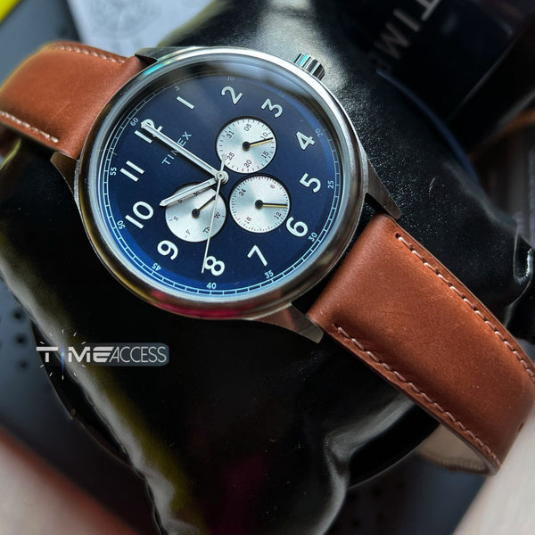 Timex Multifunction Blue Dial Brown Strap Men's Watch| TWEG184SMU18
