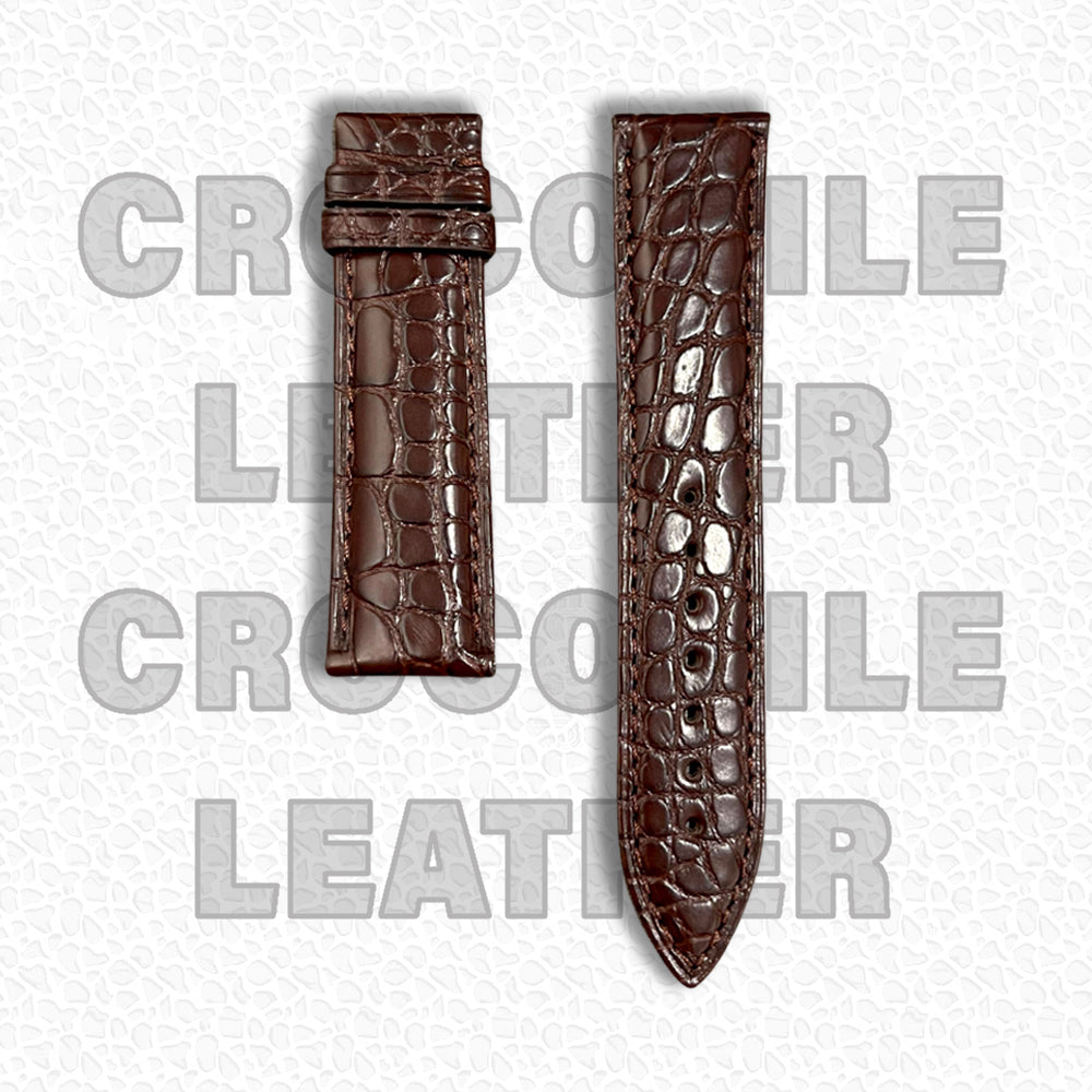 CAVERN 22MM Brown Genuine Crocodile Leather Strap| Time Access