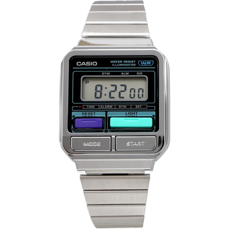 Casio Retro Digital Unisex Stainless Steel Watch| A120WE-1ADF