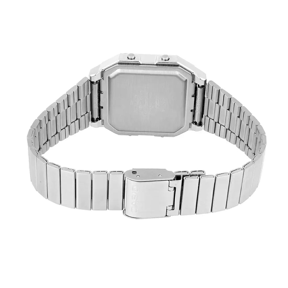 Casio Vintage Digital Silver Strap Unisex Watch A130WE-7ADF