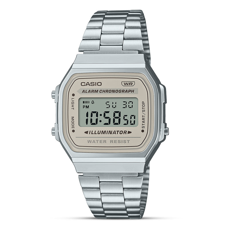 Casio Vintage Digital Cream Dial Unisex Watch | A168WA-8AYDF