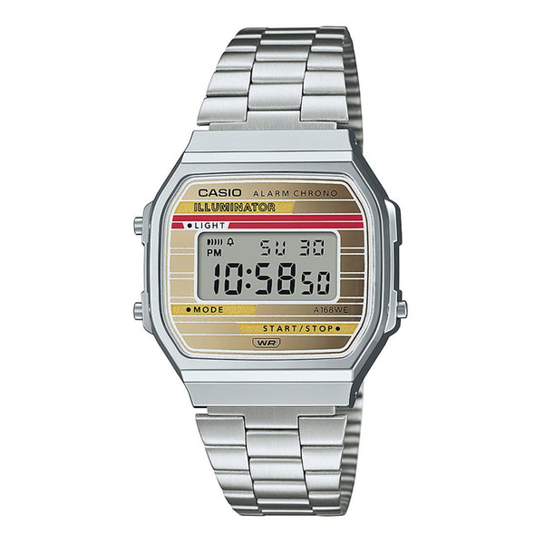 Casio Vintage Digital Dial Stainless Steel Strap Unisex Watch | A168WEHA-9ADF