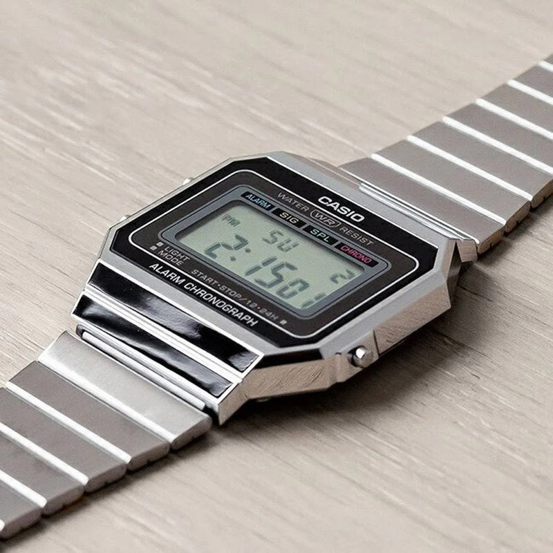 CASIO RETRO DIGITAL STAINLESS STEEL UNISEX WATCH | A700W-1ADF