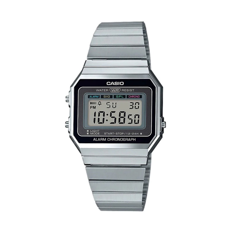 CASIO RETRO DIGITAL STAINLESS STEEL UNISEX WATCH | A700W-1ADF