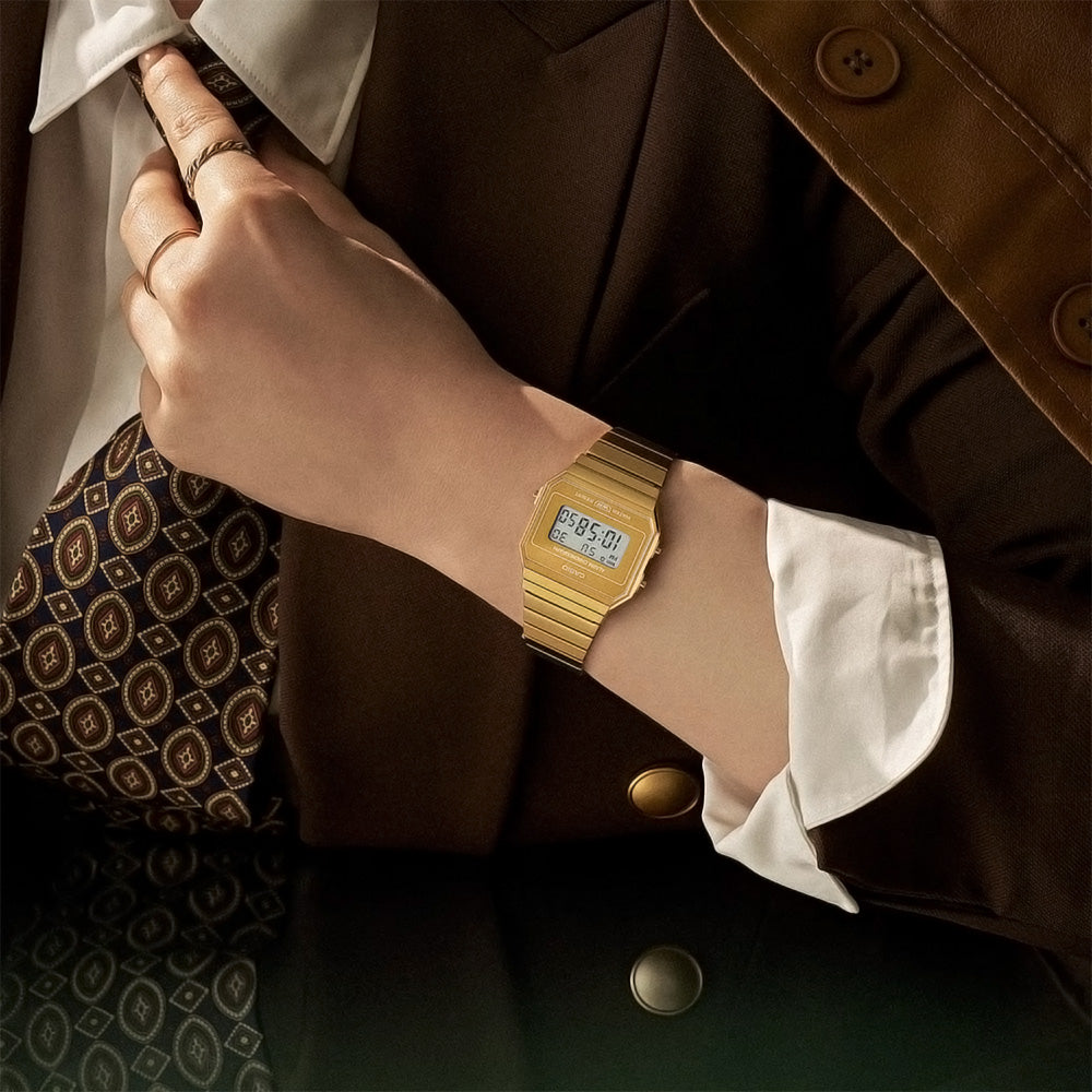 Casio Vintage Gold Tone Digital Dial Unisex Watch A700WEVG-9ADF
