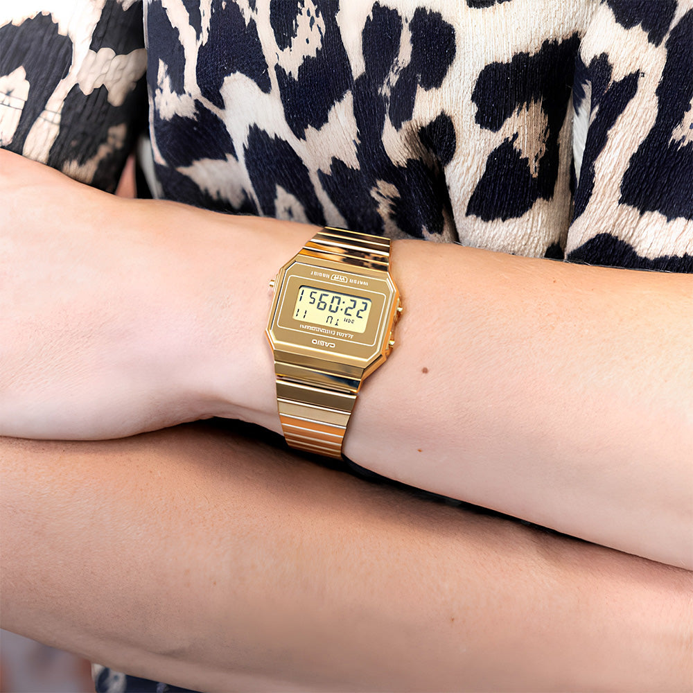Casio Vintage Gold Tone Digital Dial Unisex Watch A700WEVG-9ADF