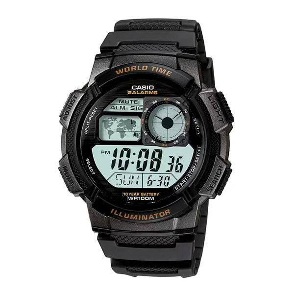 Casio Sports Digital Black Resin Watch For Men| AE-1000W-1AVDF